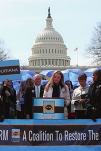 Devant le Capitole, à Washington en 2005, à l’occasion de la marche du mouvement Women of the Storm, suite à l’ouragan Katrina.