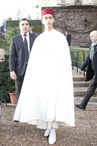 Le prince Moulay El Hassan du Maroc,en France pour les obsèques du Comte de Paris, le 2 février 2019