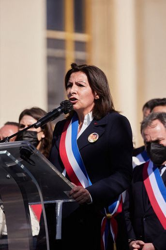 Anne Hidalgo à la manifestation de soutien à la famille de Sarah Halimi à Paris le 25 avril 2021