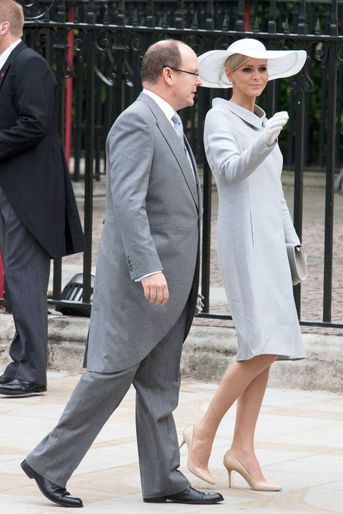 Le prince Albert II de Monaco et Charlène Wittstock au mariage du prince William et de Kate Middleton, le 29 avril 2011