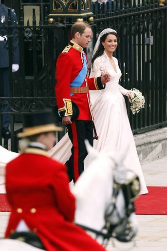 Le prince William et Kate Middleton le jour de leur mariage à Londres le 29 avril 2011