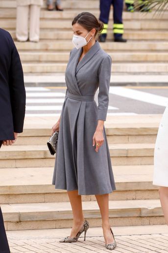 La reine Letizia d&#039;Espagne à Carthagène, le 22 avril 2021