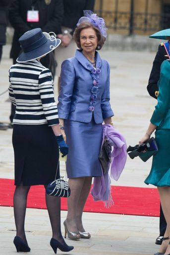 La reine Sofia d&#039;Espagne au mariage du prince William et de Kate Middleton, le 29 avril 2011