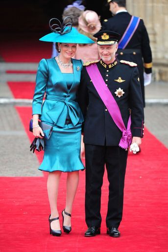 La princesse Mathilde et le prince héritier Philippe de Belgique au mariage du prince William et de Kate Middleton, le 29 avril 2011