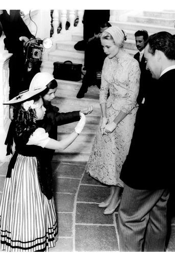 Le tailleur de Grace Kelly lors de son mariage civil avec le prince Rainier III de Monaco, le 18 avril 1956