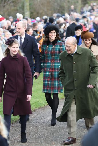Le prince Philip avec sa petite-fille Lady Louise Windsor, le 25 décembre 2017