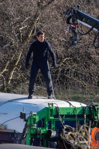 Tom Cruise sur le tournage de «Mission Impossible 7» dans le Yorkshire, Royaume Uni, le 22 avril 2021