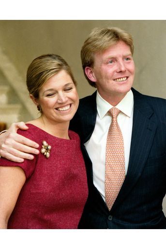 Maxima Zorreguieta et le prince Willem-Alexander des Pays-Bas, le jour de l&#039;annonce de leurs fiançailles le 30 mars 2001