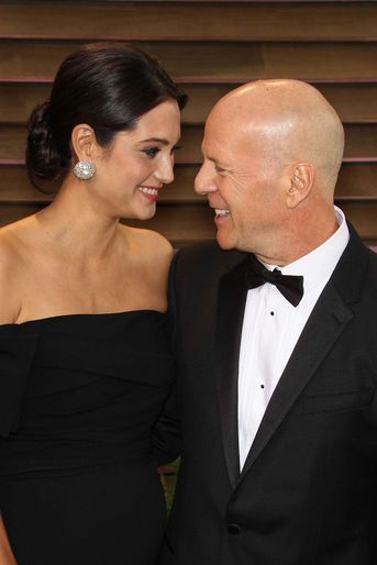 Emma Heming et Bruce Willis à l'after-party des Oscars à Los Angeles en mars 2014