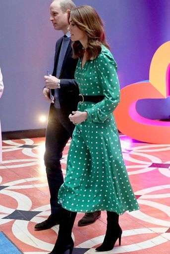 Kate Middleton (en robe Suzannah) avec le prince William lors d'une sortie à Galway, en Irlande, le 5 mars 2020