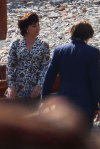 Lady Gaga et Adam Driver sur le tournage de «Gucci» à Tremezzina, près du lac de Côme, le 19 mars 2021