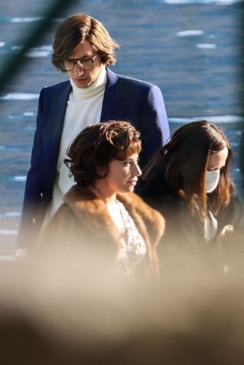 Lady Gaga et Adam Driver sur le tournage de «Gucci» à Tremezzina, près du lac de Côme, le 19 mars 2021