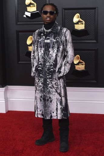 Roddy Ricch aux Grammy Awards à Los Angeles le 14 mars 2021