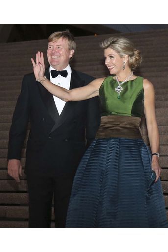 La reine Maxima et le roi Willem-Alexander des Pays-Bas devant l&#039;Opéra de Sydney, le 2 novembre 2016