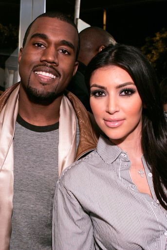 Kanye West et Kim Kardashian lors d&#039;un événement à Los Angeles en septembre 2007