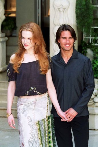 Nicole Kidman et Tom Cruise lors de la promotion à Paris du film «Eyes Wide Shut» de Stanley Kubrick, en septembre 1999.
