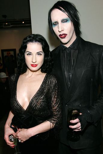Dita Von Teese et Marilyn Manson lors de leur dernière apparition publique connue en octobre 2006, à l&#039;occasion d&#039;une exposition à Los Angeles