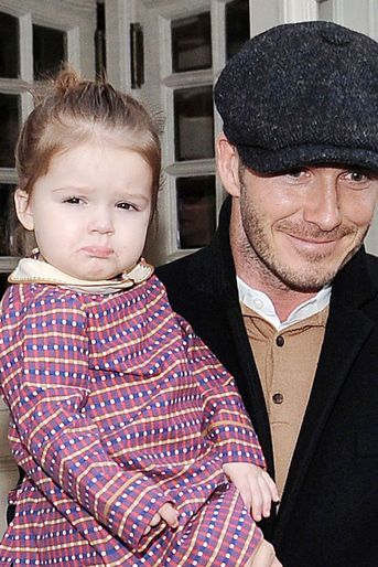 Harper Beckham avec son père David Beckham en février 2013