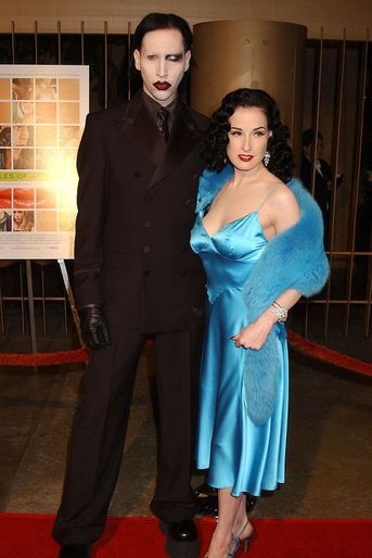 Marilyn Manson et Dita Von Teese à la première du film «Les Lois de l&#039;attraction» à Hollywood en octobre 2002