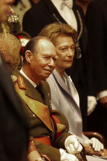 L'ex-grand-duc Jean et l'ex-grande-duchesse Joséphine-Charlotte de Luxembourg, à Luxembourg le 7 octobre 2020