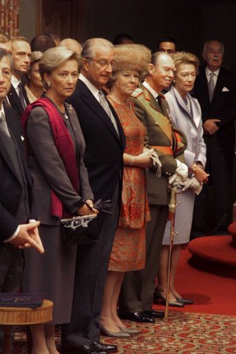 La reine Paola et le roi des Belges Albert II, la reine Beatrix des Pays-Bas, l'ex-grand-duc Jean et l'ex-grande-duchesse Joséphine-Charlotte de Luxembourg, à Luxembourg le 7 octobre 2020