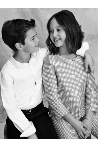 Le prince Vincent et la princesse Josephine de Danemark. Portrait en noir et blanc diffusé le 8 janvier 2021 pour leurs 10 ans