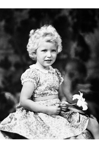 La princesse Anne, le 14 août 1954, jour de ses 4 ans