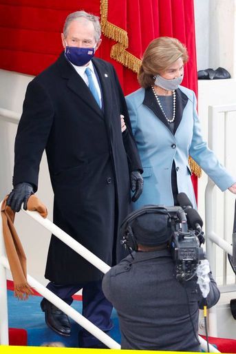 George W. et Laura Bush au Capitole, le 20 janvier 2021.