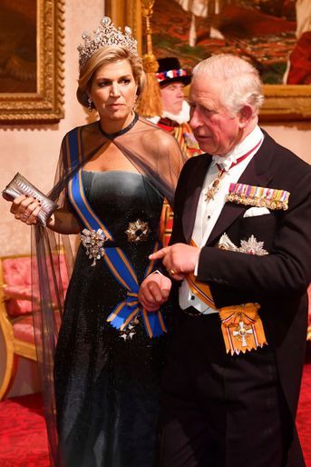 La reine Maxima des Pays-Bas et le prince Charles à Londres, le 23 octobre 2018