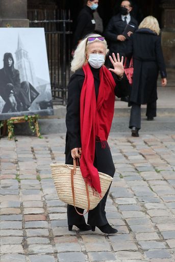 Brigitte Fossey aux obsèques de Juliette Gréco à Paris le 5 octobre 2020