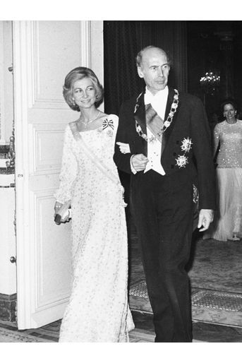 Valéry Giscard d&#039;Estaing avec la reine Sofia d&#039;Espagne, vers 1978