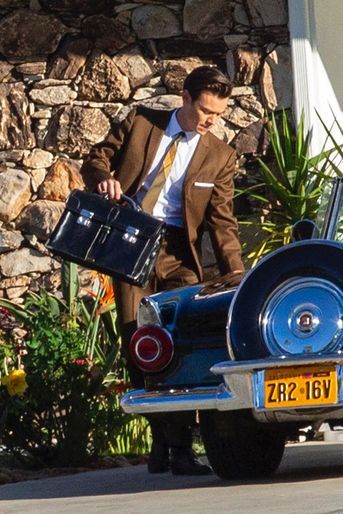 Harry Styles sur le tournage du film «Don't Worry Darling» à Palm Springs le 1er décembre 2020