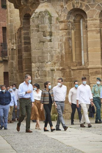 La reine Letizia et le roi Felipe VI d&#039;Espagne à Santo Domingo de la Calzada, le 10 juillet 2020
