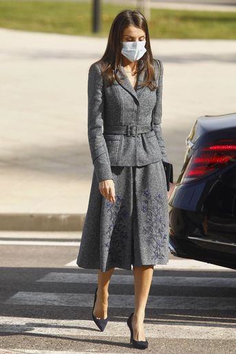 La reine Letizia d'Espagne à Tolède, le 16 novembre 2020