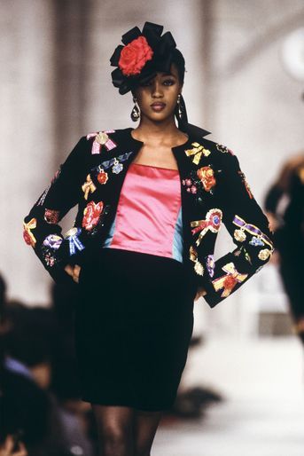 Naomi Campbell au défilé Christian Dior à Paris en mars 1988
