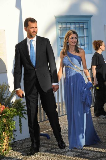 La princesse Letizia et le prince Felipe d'Espagne sur l'île de Spetses, le 25 août 2010