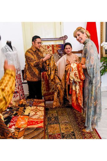 La reine Maxima des Pays-Bas avec la First Lady d'Indonésie Iriana Widodo à Jakarta, le 10 mars 2020