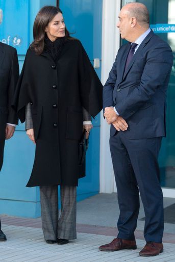 La reine Letizia d&#039;Espagne, le 19 février 2020 au siège de l&#039;Unicef à Madrid