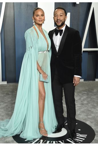 Chrissy Teigen et John Legend à l&#039;after-party des Oscars organisée par «Vanity Fair» à Los Angeles le 9 février 2020