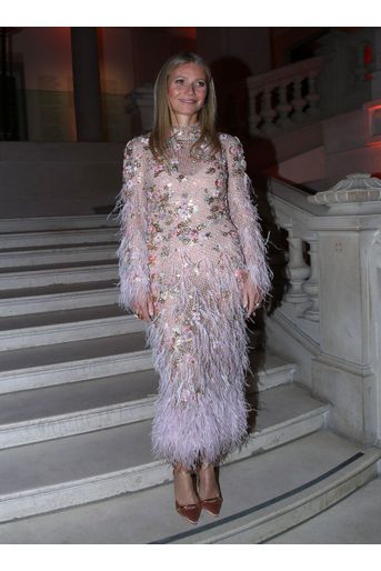 Gwyneth Paltrow au vernissage de l'exposition Harper's Bazaar au Musée des Arts décoratifs, à Paris, le 26 février 2020.