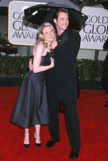 Jim Carrey et Renée Zellweger aux Golden Globes à Los Angeles en janvier 2000