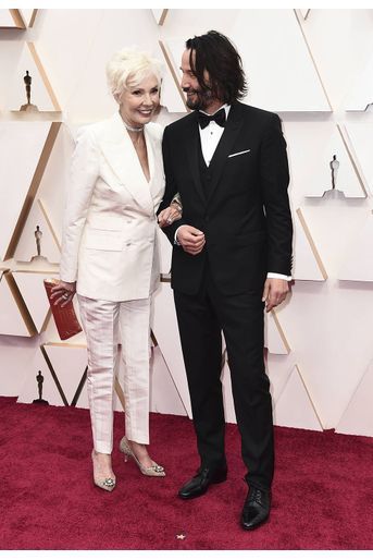 Keanu Reeves et sa mère Patricia aux Oscars à Los Angeles le 9 février 2020 