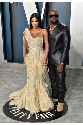 Kim Kardashian et Kanye West à l&#039;after-party des Oscars organisée par «Vanity Fair» à Los Angeles le 9 février 2020