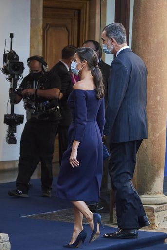 La reine Letizia et le roi Felipe VI d&#039;Espagne, le 16 octobre 2020 à Oviedo​