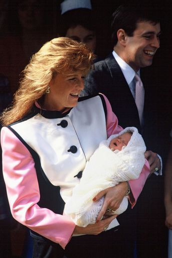 La princesse Eugenie d'York avec ses parents, le 30 mars 1990