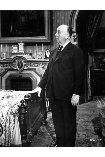 Alfred Hitchcock sur le tournage de « Psychose », en 1960.