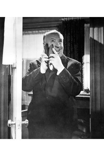 Alfred Hitchcock sur le tournage de « Psychose », en 1960.