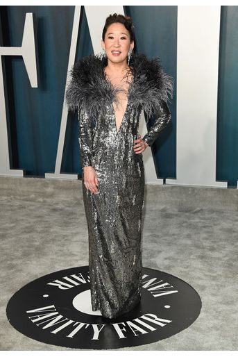 Sandra Oh (bijoux Messika) à l&#039;after-party des Oscars organisée par «Vanity Fair» à Los Angeles le 9 février 2020