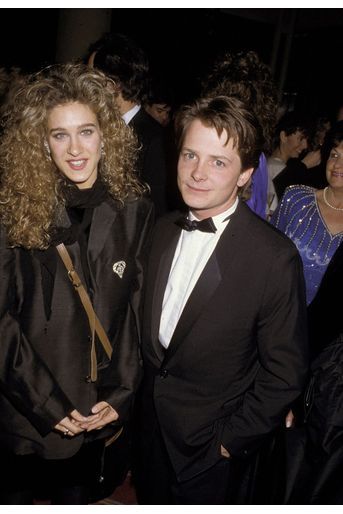 Sarah Jessica Parker avec son ex-petit ami Michael J Fox en 1984. 