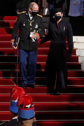 La princesse Charlène et le prince Albert II de Monaco à Monaco, le 19 novembre 2020